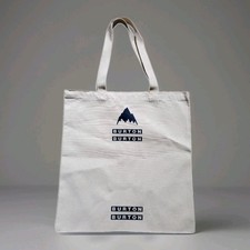 Burton Snowboards Tote Bag Khaki Canvas Reusable Shopping Shoulder Ski Logo NEW
