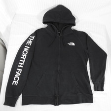 Women's The North Face Black Full Zip Hoodie Sweatshirt Light Jacket Large