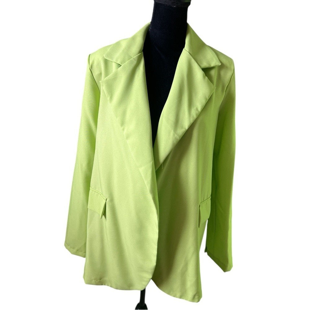 Prettylittlething Lime Green Basic Button Sleeve … - image 3