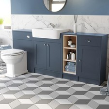Blue Toilet & Vanity Unit with Basin - 1820mm Traditional Bathroom Storage