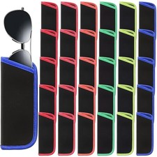 30 Pieces Glasses Case Set, Soft Eyeglasses Pouch Sunglasses Bag, 6 Colors