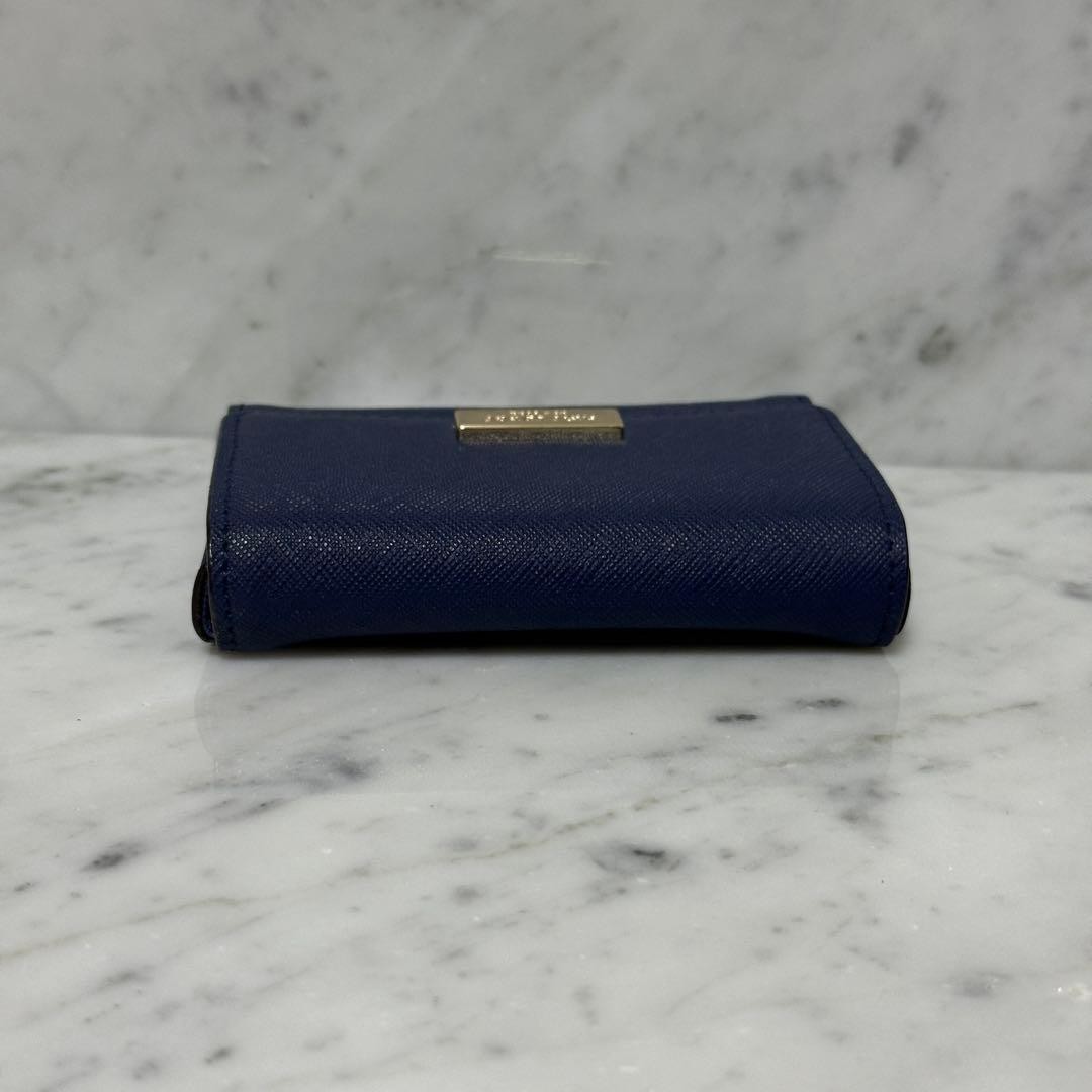 Kate Spade Genuine Leather Card Case, Navy thumbnail 4