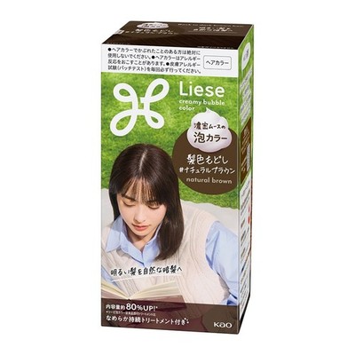 KAO Liese Creamy Bubble Hair Color Prettia Dying Kit for Black Hair - JAPAN