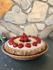 VTG PIE PLATE Strawberry Apple Pie With Lid M...
