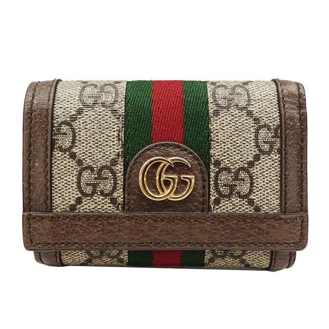 Gucci Portefeuilles Femme pour Homme Portefeuille Tri Pli Ophidia Gg Supreme Toile Beige 64