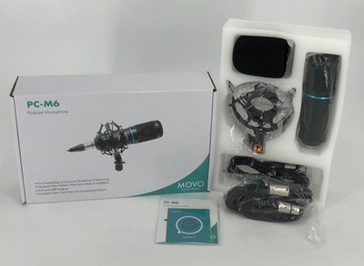 PC-M6 Universal Cardioid Condenser Microphone with XLR and 3.5mm, Shock Mount...