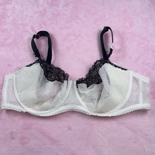 Victoria  s Secret Dream Angels Wicked Ivory Black Lace Balconette Bra 34C NWT