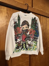 Vintage FREEZE 1994 Betty Boop London All Over Print Sweatshirt Size XL
