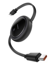 Baseus USB C to C Cable, 100W Retractable C 5A Fast 3.3ft, Black