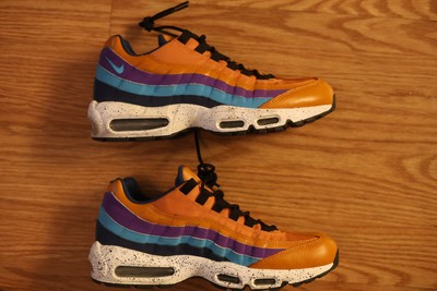 Nike Air Max 95 Monarch Orange Blue Sneakers Shoes 538416-800 Men's Size 11