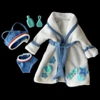 Barbie Bath Robe Set White Terry & Doll Accessories Vintage 1990s