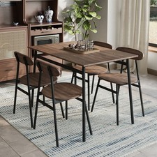 5 Piece Dining Table Set for 4 Space Saving Table and 4 Chairs Kitchen Breakfast