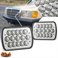 For 85-86 Mercedes-Benz 190D 190E 300SD 380SE 500SEC 7X6 H6054 LED Headlights