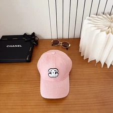 C H A N E L Baseball Cap Unisex Cotton Pink New