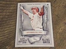 2021 Allen & Ginter Mark McGwire Historical Hits Insert Cardinals Nmmt