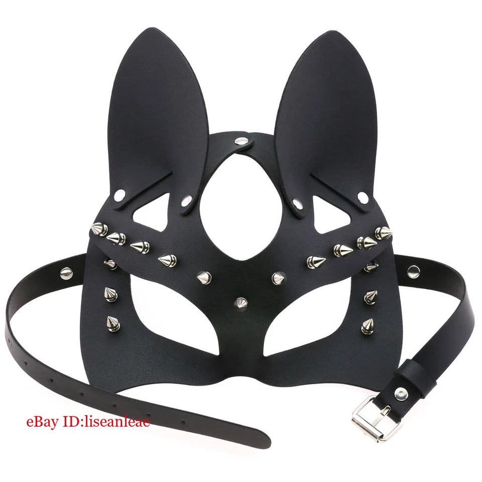 Women PU Leather Rivet Eye Patch Costumes Sex Masks Punk Masks Cosplay Party - Image 3 of 4