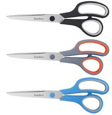 3-Pack 8" Heavy Duty Scissors with Ultra Sharp Blades and Comfort Grip Home