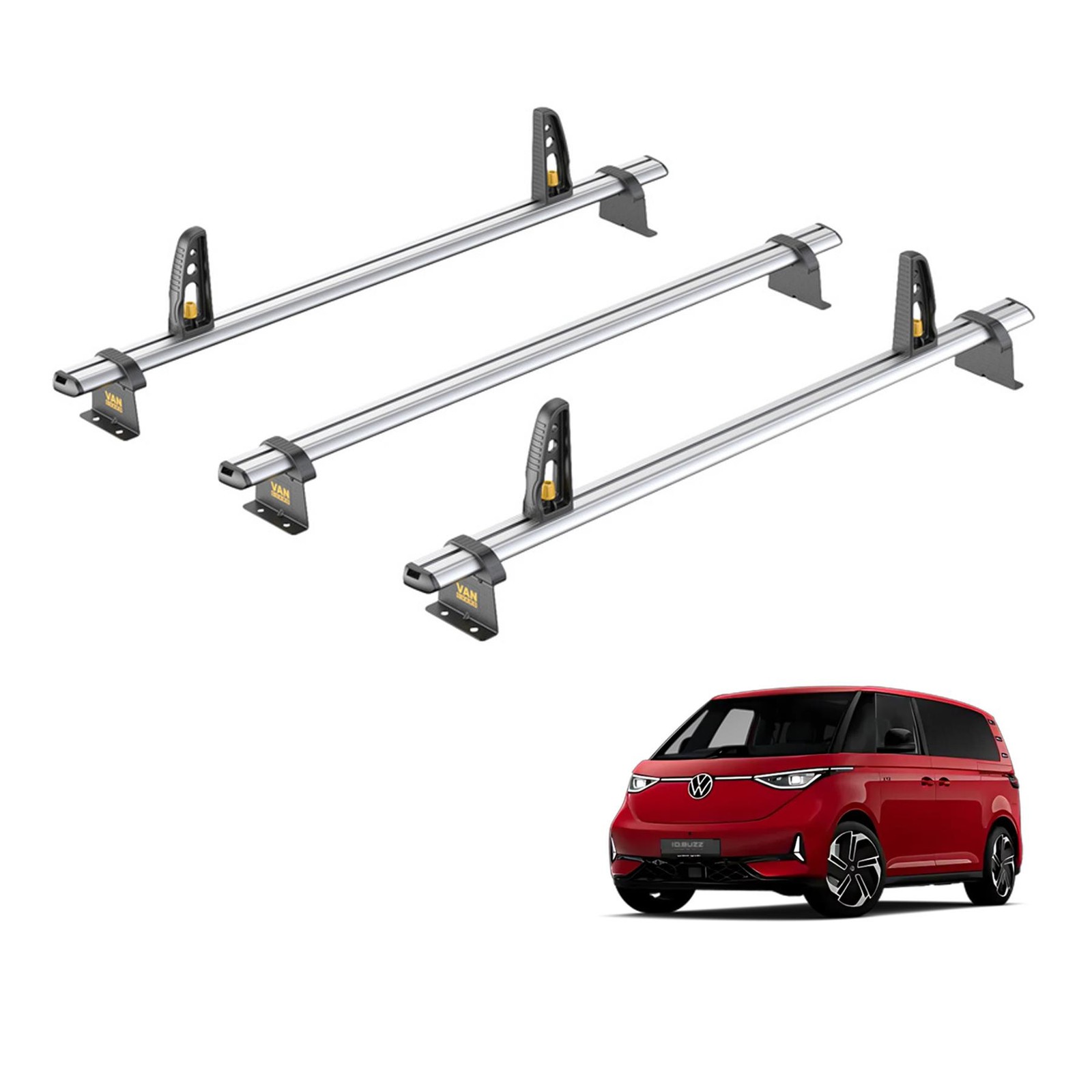 VW ID Buzz Roof Rack for 2022+ Heavy Duty 3x Roof Bars - Van Guard Plus
