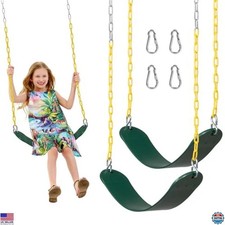 Decorlife 2 Pack Outdoor Swings Seats with 66" Rust-Resistant Heavy Duty Chain,