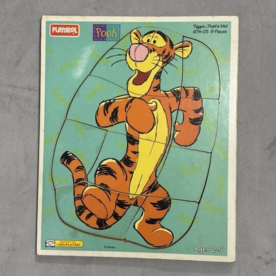 Vintage Disney Playschool 9 Piece Wooden Puzzle Tigger That's Me