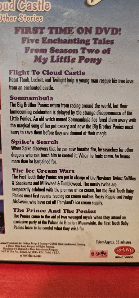 My Little Pony - Flight to Cloud Castle & Other Stories (DVD 2006) - Image 4 of 4