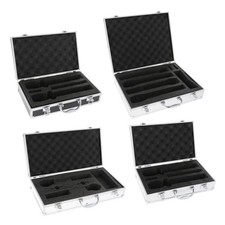Carry Case Mic Storage Box Aluminum Foam Case Shockproof Mic Carrying Case for