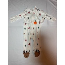 Toddler Holiday Reindeer One-Piece Pajamas - White