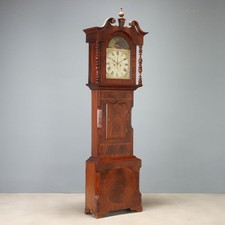 Orologio a Pendolo Antico Mogano di Jas Wharrie Otley XIX Secolo Originale