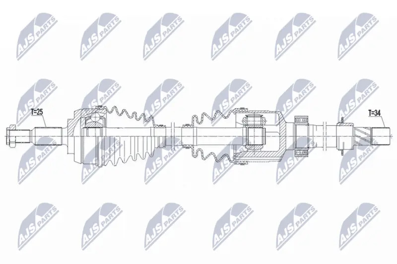 Driveshaft Front Axle Right Automatic Transmission NPW-RE-183 NTY for RENAULT