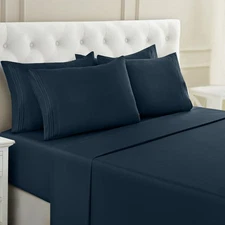 1800 Series 6-Piece Bed Sheet Set Soft Deep Pocket Twin King Queen Full Sheets