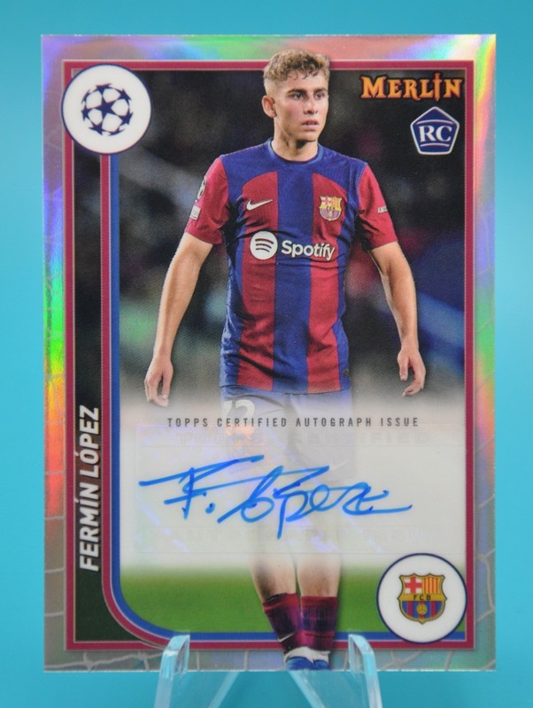 2023-24 Topps Merlin Chrome Fermin Lopez Auto #AUFL FC Barcelona RC SP Barcelona
