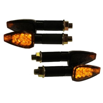 4x Mini Indicators LED Future Carbon E-Tested 12V M10 for Suzuki GS 500 E S manufactured 95