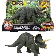 Jurassic World Reimagined Real Feel Triceratops Roaring Dinosaur Figure JLD29