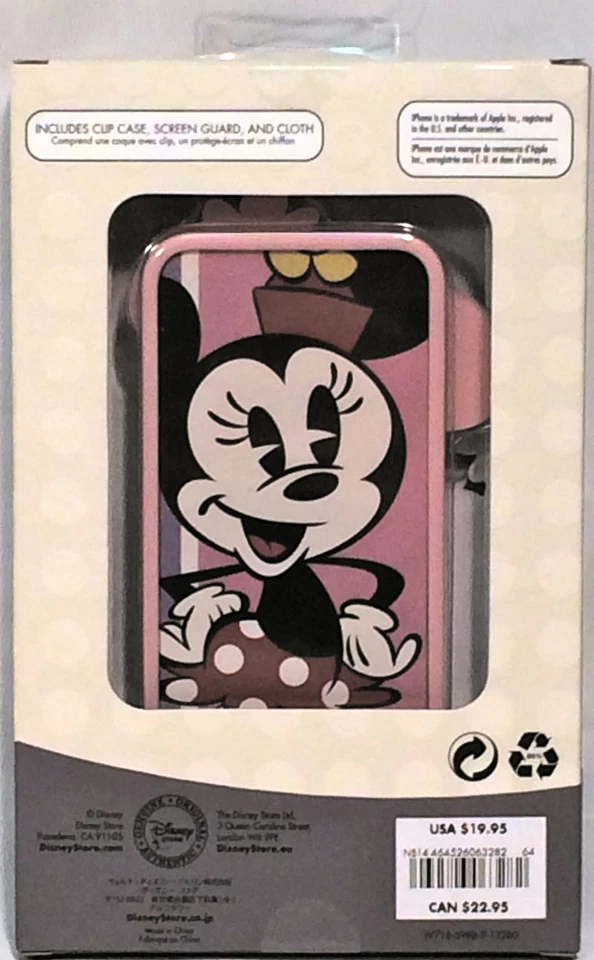 NUEVO DisneyStore MINNIE MOUSE iPHONE 5 ESTUCHE CLIP con PROTECTOR DE PANTALLA Y OREJAS 3D MM RARO Foto 4 de 4