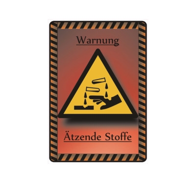 Sign Notice ''Warning Corrosive Substances'' Chemical Corrosive Hazard SOS