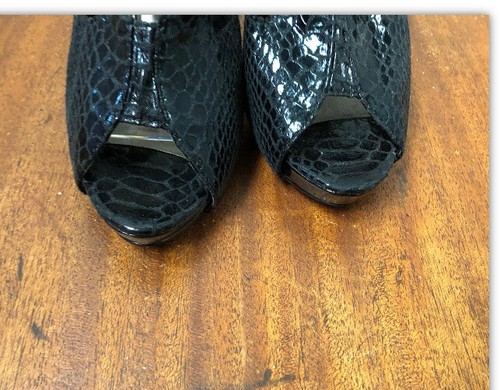 Moda-Spana, Heels 4.5”, Black, Sling Back, Open Toes, Faux Leather, Size 7.5.: - Picture 4 of 11