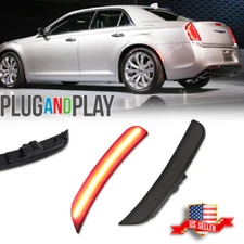 For Chrysler 300 2015-2023 Red LED Side Marker Light Lamp Rear Smoked Lens