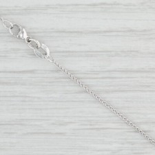 New Spiga Wheat Chain Necklace 14k White Gold 16" 0.9mm Lobster Clasp