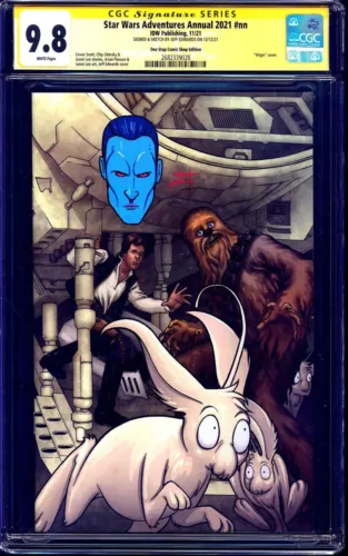 STAR WARS ADVENTURES ANNUAL 2021 CGC SS 9.8 Jeff Edwards ADMIRAL THRAWN SKETCH!
