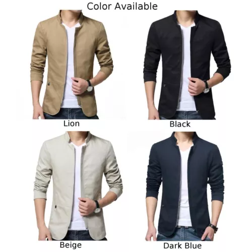 Blazer uomo casual cappotto giacca top slim fit business formale un bottone tuta cappotto - Foto 8 di 28