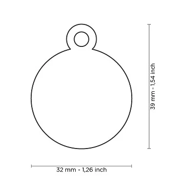 MEDAGLIETTA INCISA SERIE BASIC - TARGHETTA CERCHIO in OTTONE CROMATO - Immagine 2 di 3
