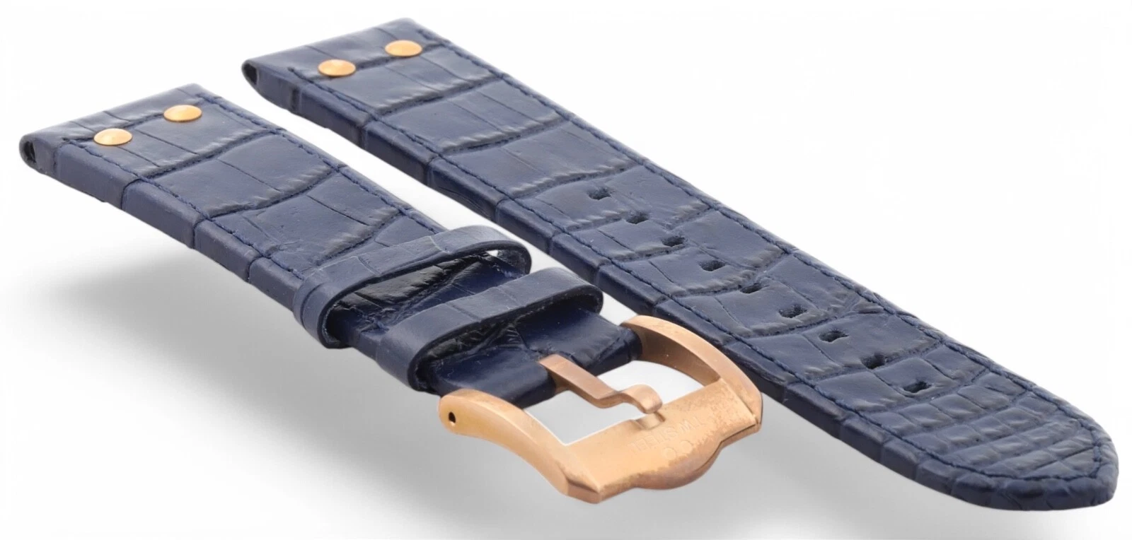 NEW 22mm Genuine TW Steel Navy Alligator Leather Watch Strap Band & Buckle -TW77