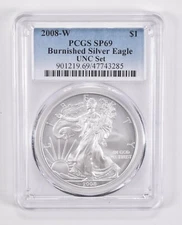 SP69 2008-W Burnished Silver Eagle Annual Set PCGS Blue Label