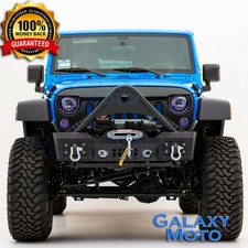 Black Stinger Front Bumperfog Light Holewinch Plate Fit 07-18 Jeep Jk Wrangler