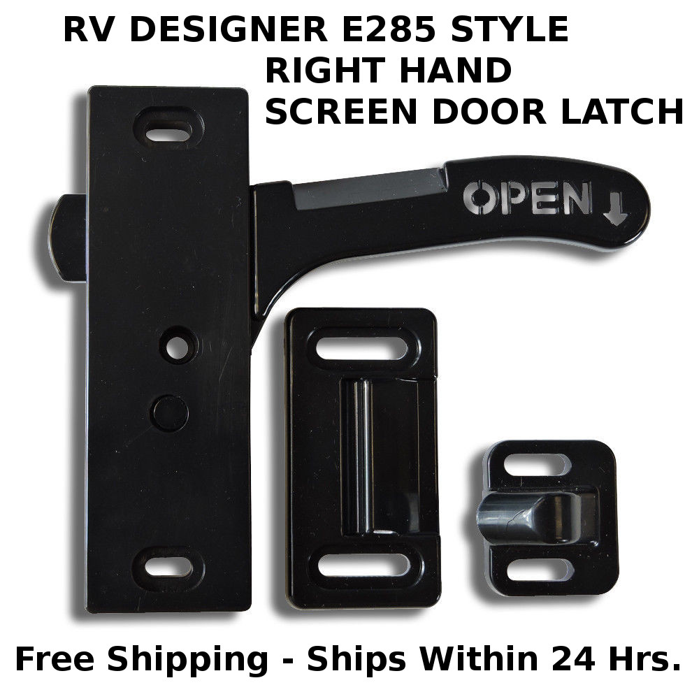 SEWOART RV Screen Door Handle Latch – Right Hand, Ergonomic Plastic & Alloy, Replacement For Travel Trailers, Campers, Motorhomes (Black)