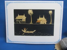 SET of 4 ASIAN ETHNIC ART GREETING CARDS SUITABLE FOR FRAMING / Thailand
