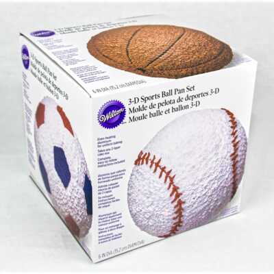 Wilton Sportball Kugel Backform Set Ø15,5cm Fußball Baseball Basketball Kuchen