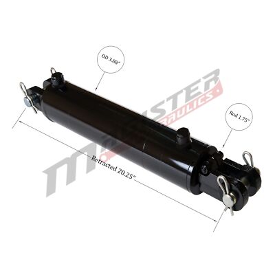 Hydraulic Cylinder Welded Double Acting 3.5'' Bore 8'' ASAE Stroke Clevis 3.5x8