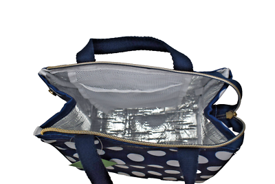 Kate Spade New York Navy Blue Jumbo Dot Lunch Bag New! | eBay
