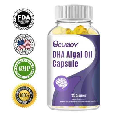 BCUELOV Omega 3 Kapseln Aus Algenöl - Vegan - 120 Kapseln Algenöl DHA & EPA